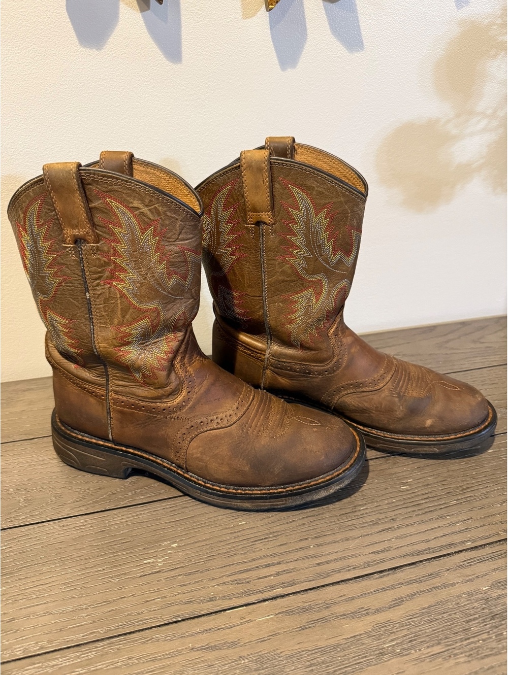 Ariat Brown Leather Youth Western Boots Size 5